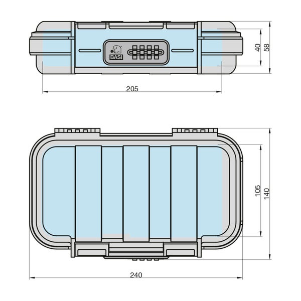 BASI Mobiler Safe MSZ 200 mit einstellbarer 4-stelliger Zahlenkombination Gehäuse aus widerstandsfähigem ABS Material Abnehmbares Stahlkabel mit Vinylschlauch-Ummantelung (L = 540 mm, Stärke = 5 mm) Wasserschutz geprüft nach IPX5 (EN 60529) Schwarz