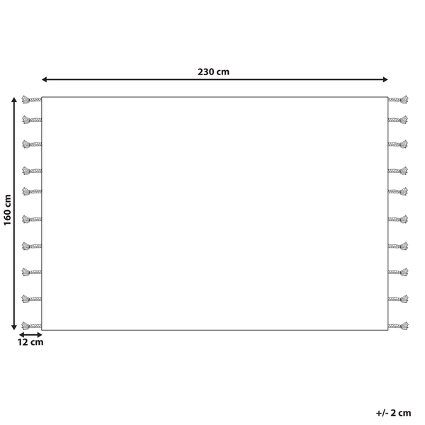 Teppich DOKUZ Beige 160 x 230 cm Baumwolle