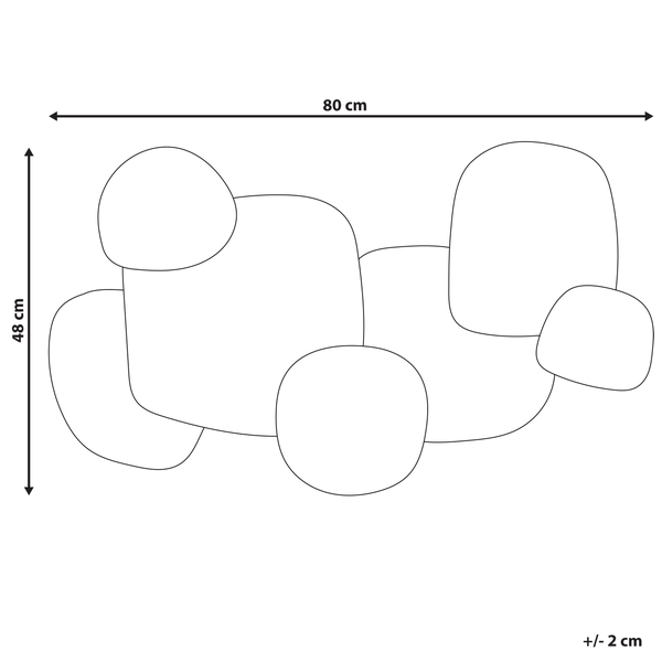 Abmessungen der Wanddekoration: 80 cm breit und 48 cm hoch