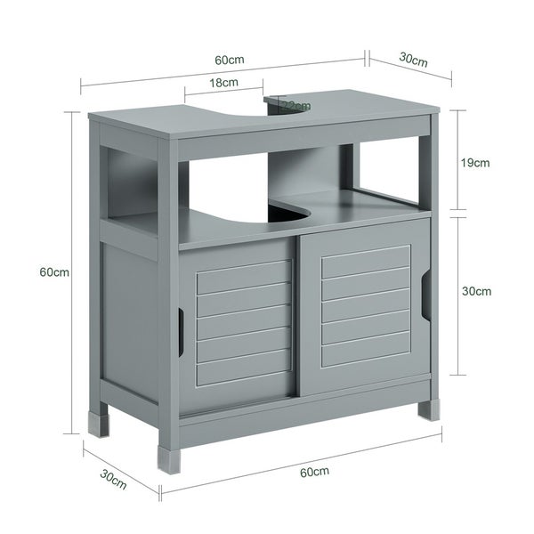 Waschbeckenunterschrank mit Schubladen und Maßen