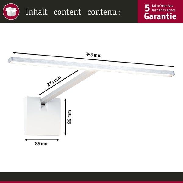 LED Bilderleuchte Xana 2700K 420lm 24V 5,5W dimmbar Alu gebürstet