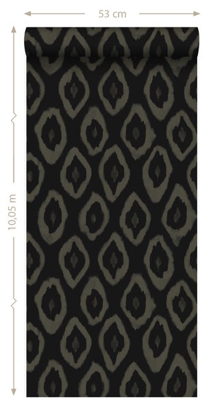 Origin Wallcoverings Tapete Ikat-Motiv Schwarz - 53 cm x 10.05 m - 346922