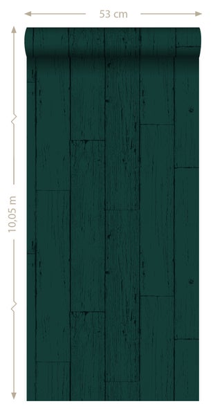 Origin Wallcoverings Tapete Holz-optik Smaragdgrün - 53 cm x 10.05 m - 347536