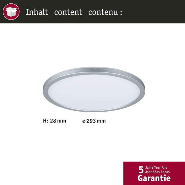 LED Panel Atria Shine Backlight rund 293mm 16W 1600lm 3000K Chrom matt