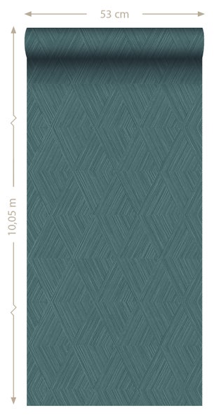 Origin Wallcoverings Tapete 3D-Muster Petrolblau - 50 x 900 cm - 347845