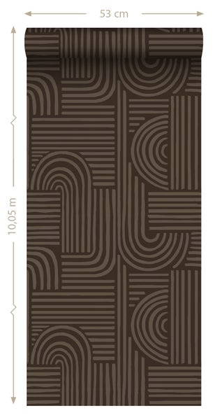 ESTAhome Tapete 3D-Muster Dunkelbraun - 50 x 900 cm - 139940