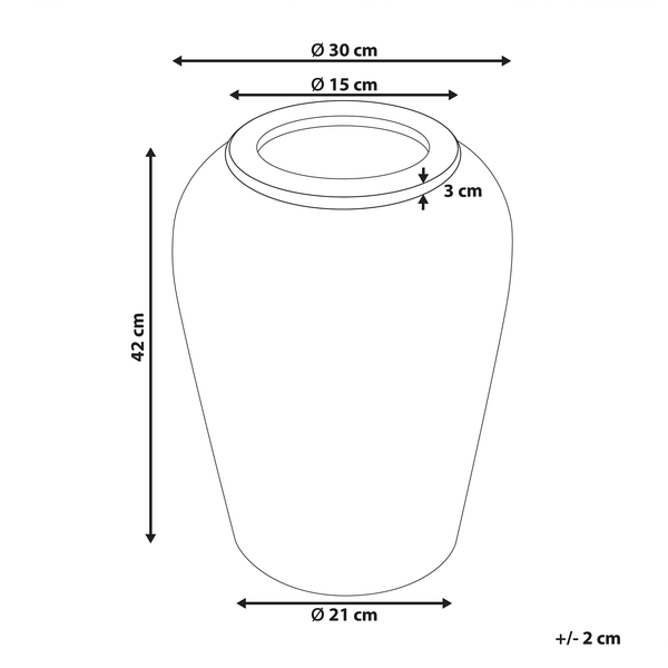 Dekovase MIRI Keramik 42 cm Weiß