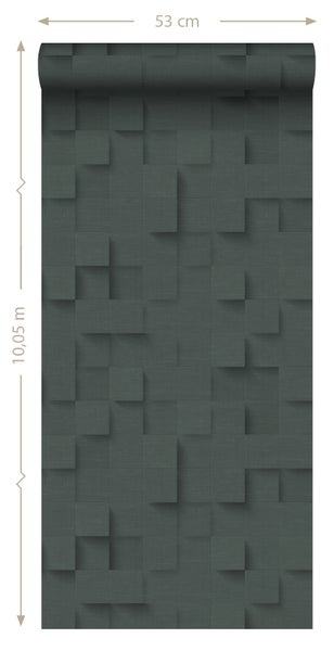 Origin Wallcoverings Tapete 3D-Würfel Antrazitgrau - 50 x 900 cm - 347900