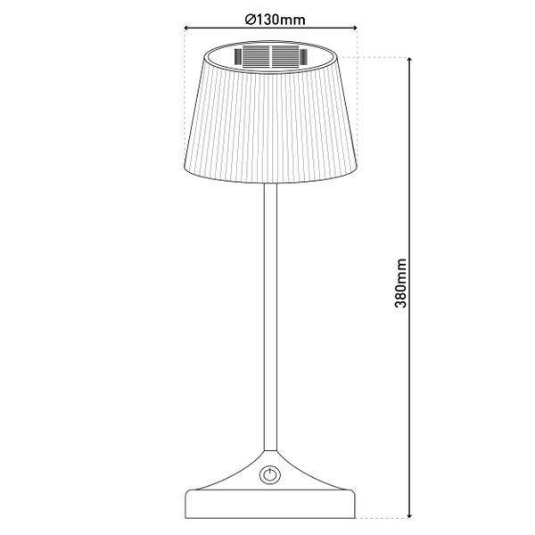 LED Leuchte EMMI für Außen und Innen, Tischlampe aus Metall und Kunststoff , mit fest verbauten LEDs, LED Tischlampe für Balkon, Terrasse, Garten, Wohnzimmer, Wintergarten, ca. 38 cm hoch