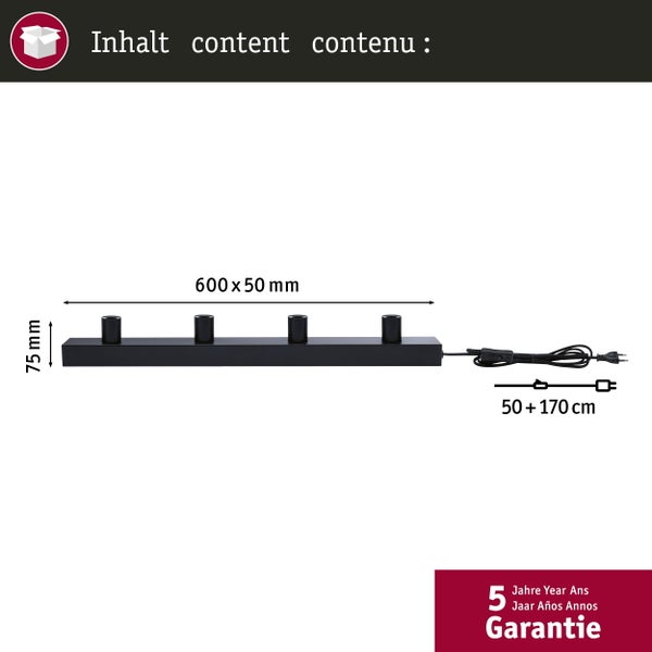 Spiegelleuchte Regula II E14 230V max. 4x40W dimmbar Schwarz