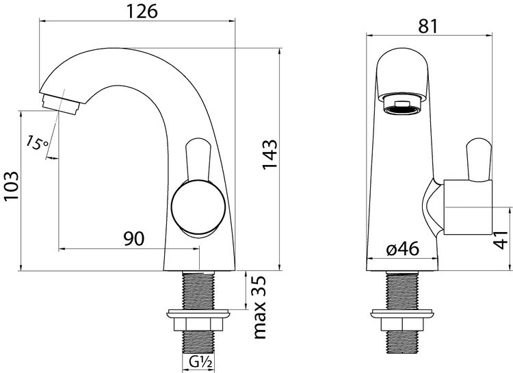 Abfallbehälter mit offenem Deckel