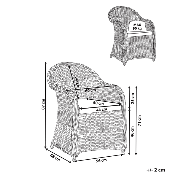 Gartensessel SUSUA II Rattan Naturfarben