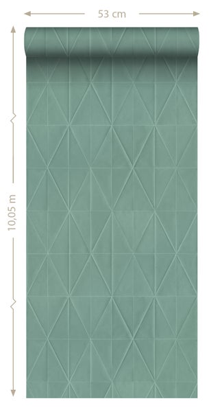Origin Wallcoverings Tapete Origami-Muster Graugrün - 53 cm x 10.05 m - 347858