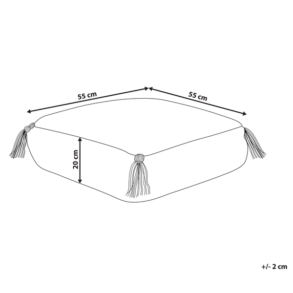 Pouf Stickerei SEERANI Baumwolle Weiß 55 cm 55 cm 20 cm