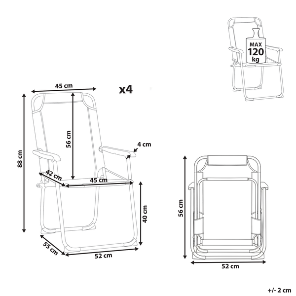 Gartensessel mit Textilbezug und Armlehnen