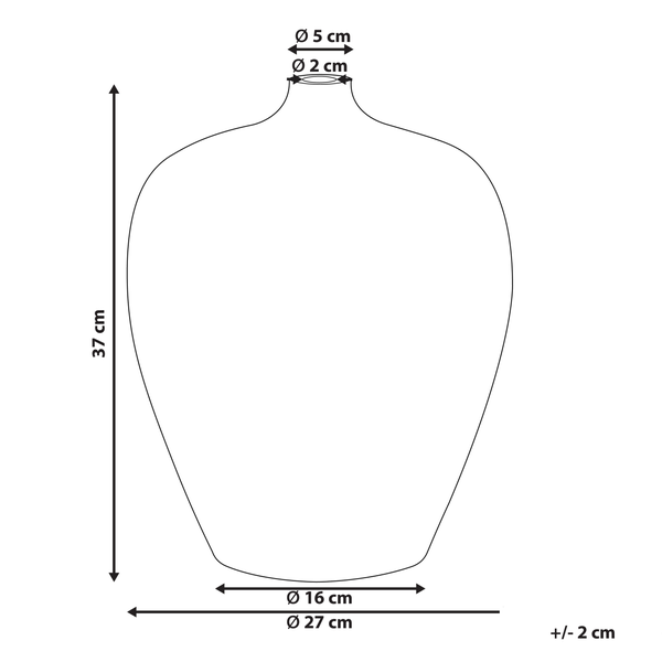 Blumenvase TERRASA Keramik 37 cm Orange