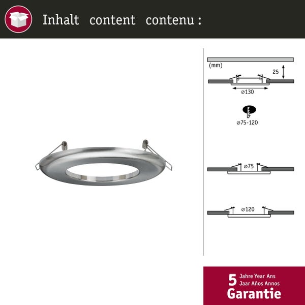 Adapter Einbauleuchten-Einbauadapter Ø 130 mm 130mm Eisen gebürstet