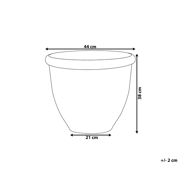 Blumenkübel TESALIA Stein 44 cm Braun