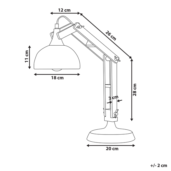 Schreibtischlampe SALADO verstellbar Holz Kupfer