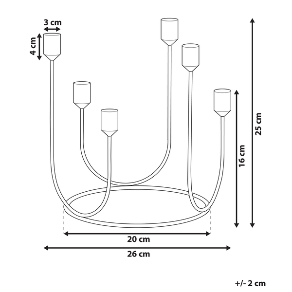 Abmessungen des Kerzenständers
