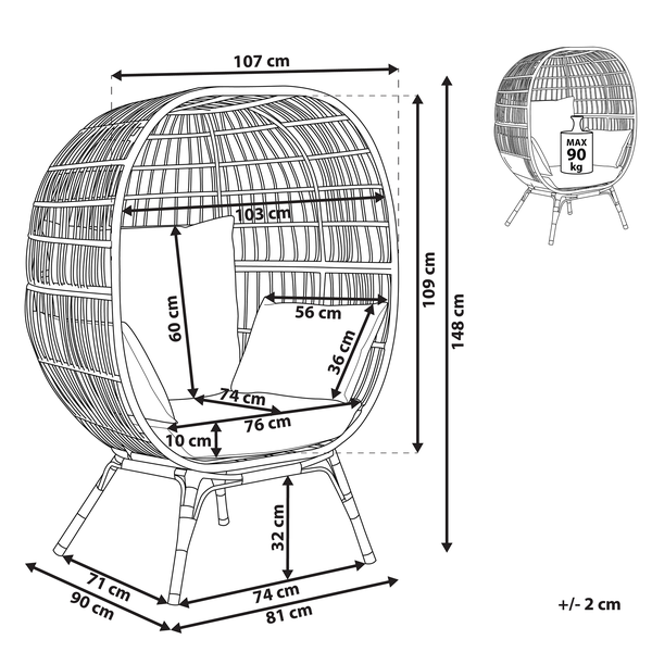 Gartenstuhl VEROLI Polyrattan Beige