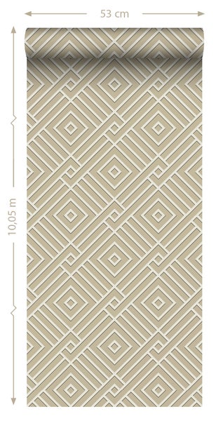Origin Wallcoverings Tapete 3D grafisches Motiv Beige - 50 x 900 cm - 347978