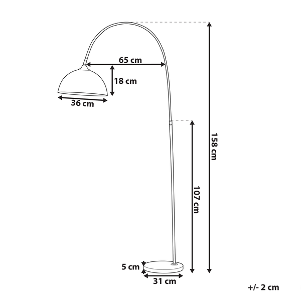 Abmessungen einer Stehlampe