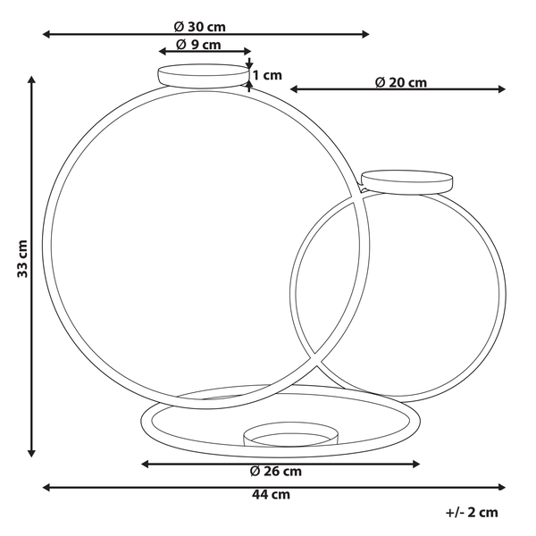 Zeichnung eines Deko-Objekts mit Maßangaben