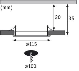 LED Einbaupanel IP44 rund 115mm 6W 390lm 4000K Weiß