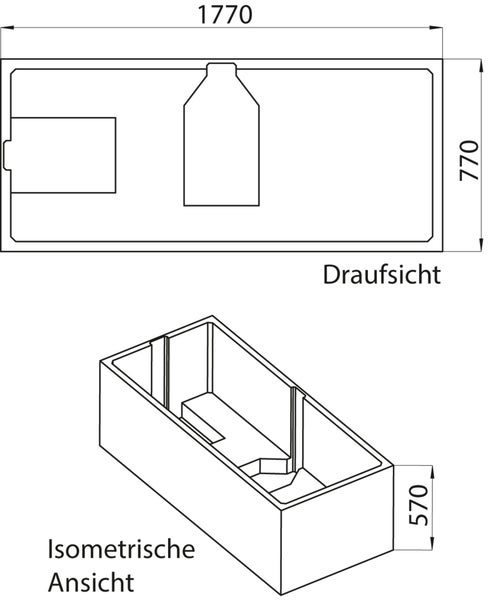 Calmwaters® Wannenträger 180 x 80 cm Modern Select, Passend für Rechteck-Badewanne 180x80 cm, Styroporträger, Schall- und wärmedämmend, Direkt verfliesbar, Badewannenträger in Weiß, 03AX3361