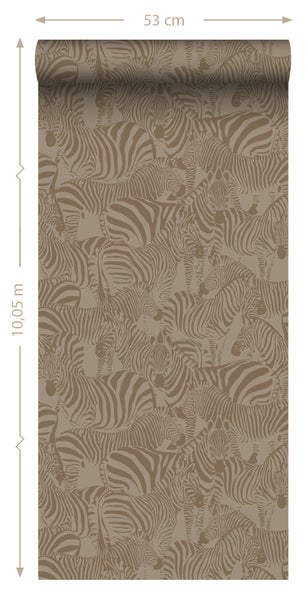 Origin Wallcoverings Tapete Zebras Beigebraun - 50 x 900 cm - 347911