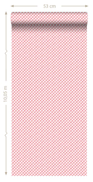ESTAhome Tapete Karomuster Rot - 53 cm x 10.05 m - 115715