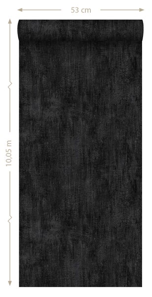 ESTAhome Tapete mit malerischem Effekt Schwarz - 53 cm x 10.05 m - 127640