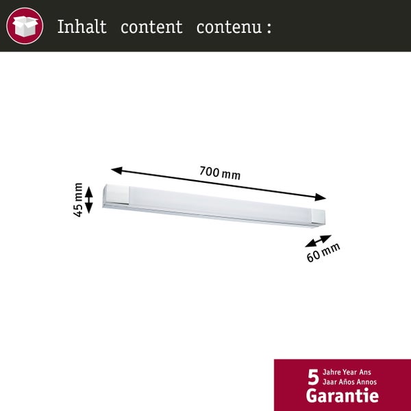 Selection Bathroom LED Spiegelleuchte Quasar IP44 3000K 835lm 230V 10,5W Chrom