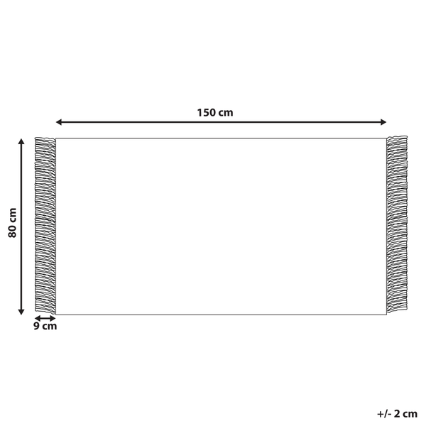 Teppich Wolle cremeweiß 80 x 150 cm Streifenmuster Kurzflor EMIRLER