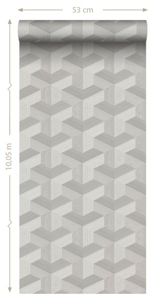 Origin Wallcoverings Tapete 3D-Muster Grau - 50 x 900 cm - 347999