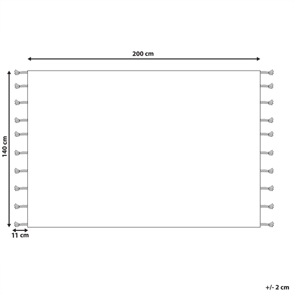 Teppich CORUM Schwarz 140 x 200 cm Baumwolle