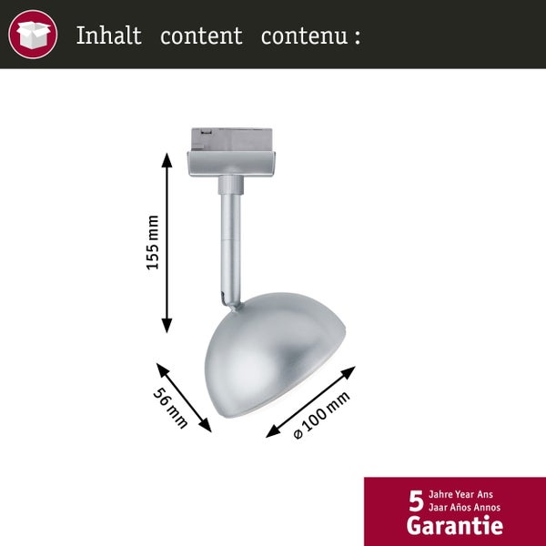Technische Zeichnung eines Strahlers mit Maßangaben