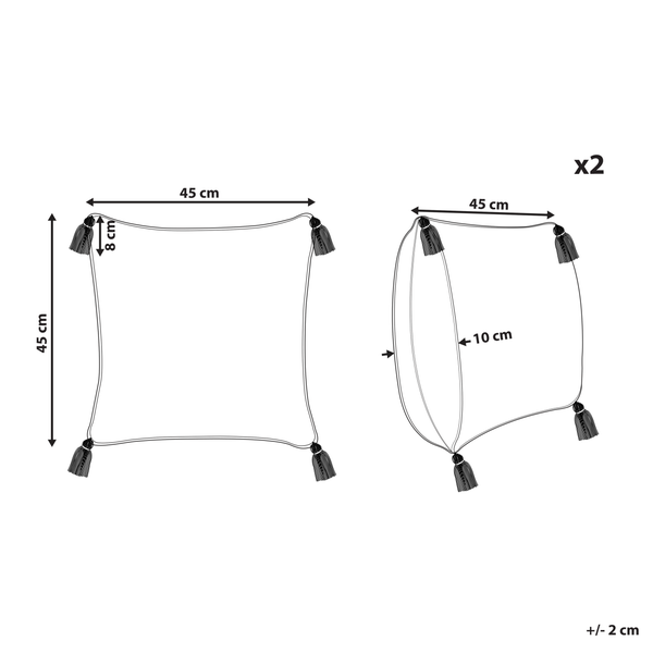 Dekokissen 2er Set ARALIA Baumwolle 45 x 45 cm Beige Geometrisches Muster