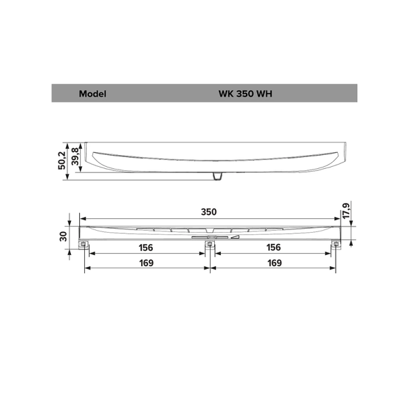 Technische Zeichnung des Modells WK 350 WH