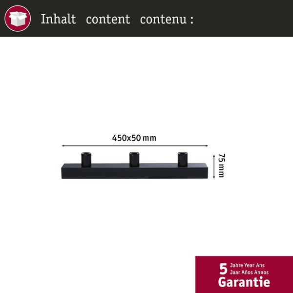 Spiegelleuchte Regula II IP44 E14 230V max. 3x40W dimmbar Schwarz