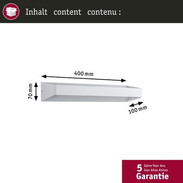 Rechteckige Wandleuchte zur Montage an der Wand