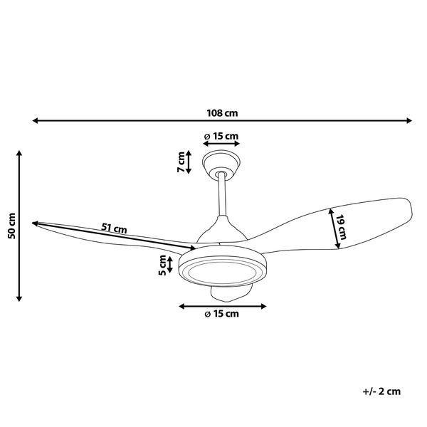 Deckenventilator mit Licht MUDDY mit Fernbedienung Hellbraun