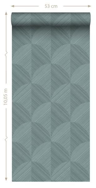 Origin Wallcoverings Tapete 3D Muster Graublau - 53 cm x 10.05 m - 347938