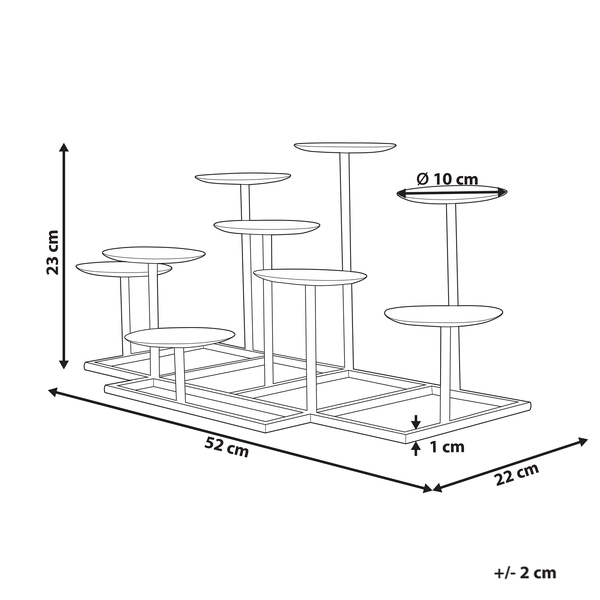 Skizze eines Pflanzenständers mit Maßangaben