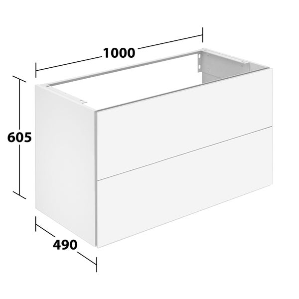 KEUCO Emma Badmöbel-Set 100 cm 2-teilig, mit Waschtisch und Unterbau