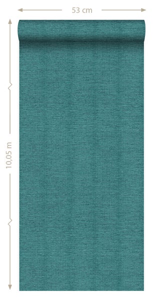 Origin Wallcoverings Tapete Leinen-Optik Meeresgrün - 53 cm x 10.05 m - 347380