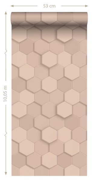 Origin Wallcoverings Tapete 3D Wabenmuster Hellrosa - 53 cm x 10.05 m - 347849