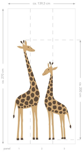 ESTAhome Fototapete Giraffen Beige - 139,5 x 270 cm - 155801