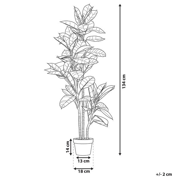 Kunstpflanze FICUS ELASTICA 134 cm Grün